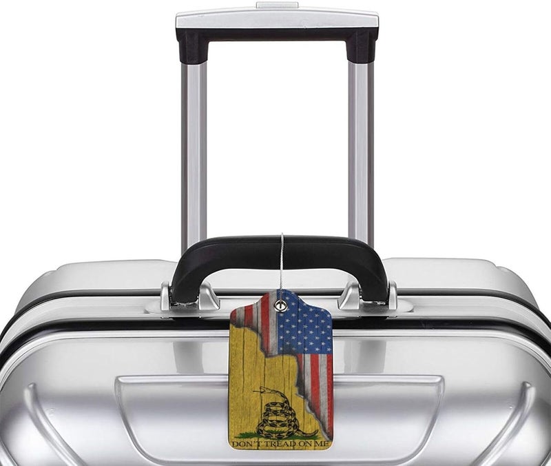 GACCAP 2 Pack Luggage Tags for Suitcase, Privacy Cover ID Label with Stainless Steel and Address Card for Travel Bag Backpack Cruise Ship Essentials Tag Women Men - Don't Tread On Me American Flag - Image 5